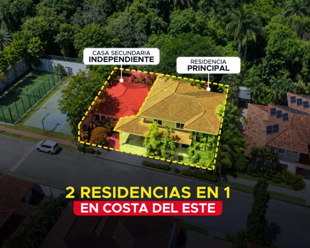 VENTA DE 2 CASAS EN 1 EN COSTA DEL ESTE – 6 RECÁMARAS