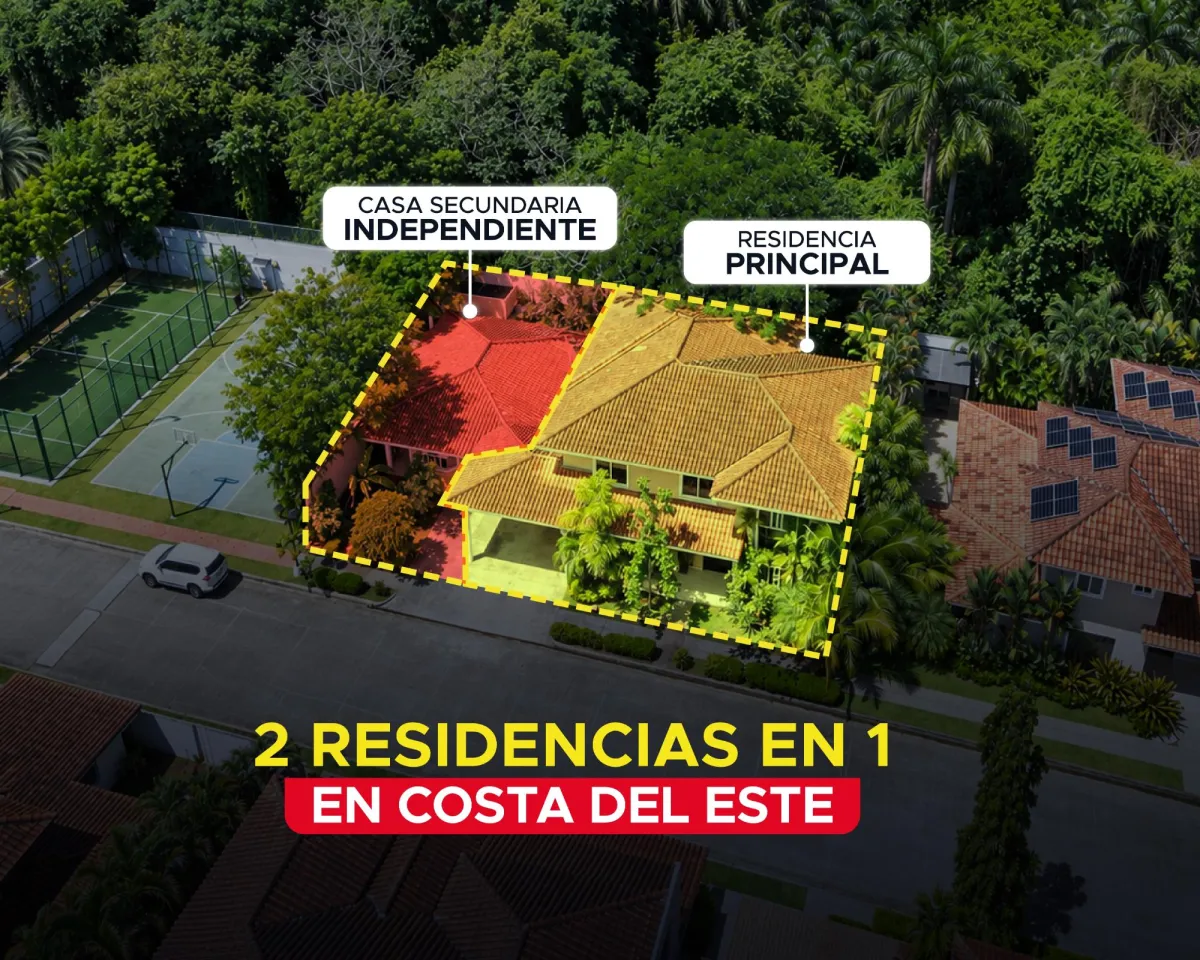 VENTA DE 2 CASAS EN 1 EN COSTA DEL ESTE – 6 RECÁMARAS